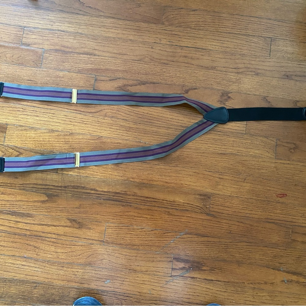 Trafalgar Black and Gray Suspenders with Y-Shaped Design